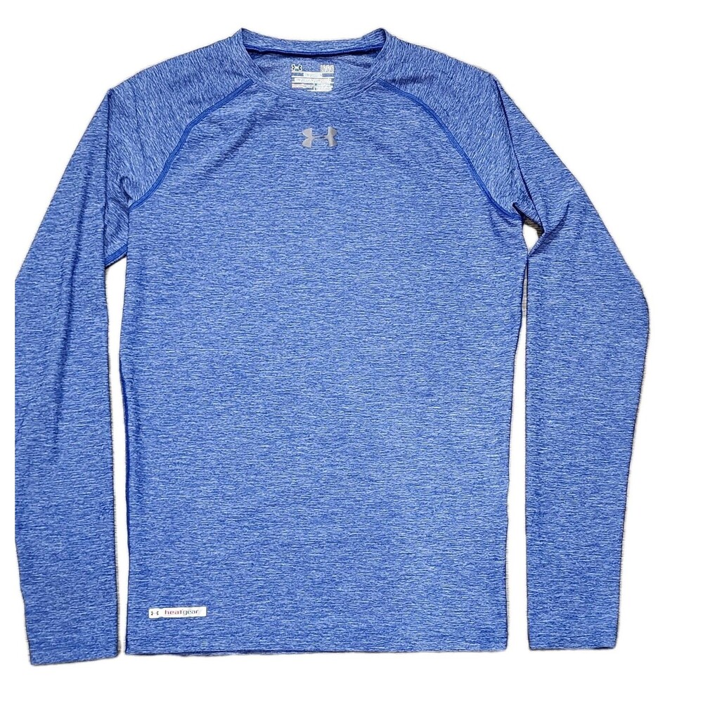 Under Armour Womens Blue Compression Long Sleeve Shirt Workout Top Yoga Large